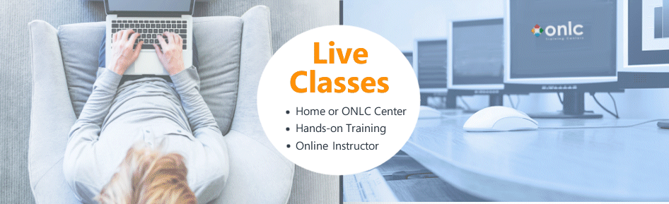 Attend live classes with an online instructor from home or any ONLC center