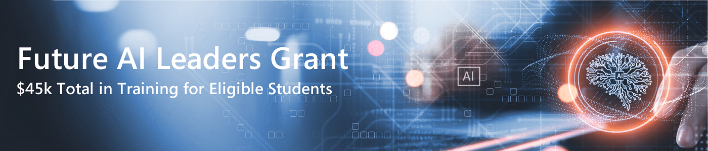 Graphic: Apply now for ONLC's AI grant program - Total of $45k in AI Training to be awarded to five applicants each quarter.