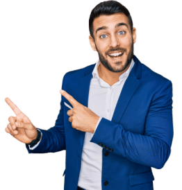 Photo of man pointing to headline to join us for upcoming events and offers.