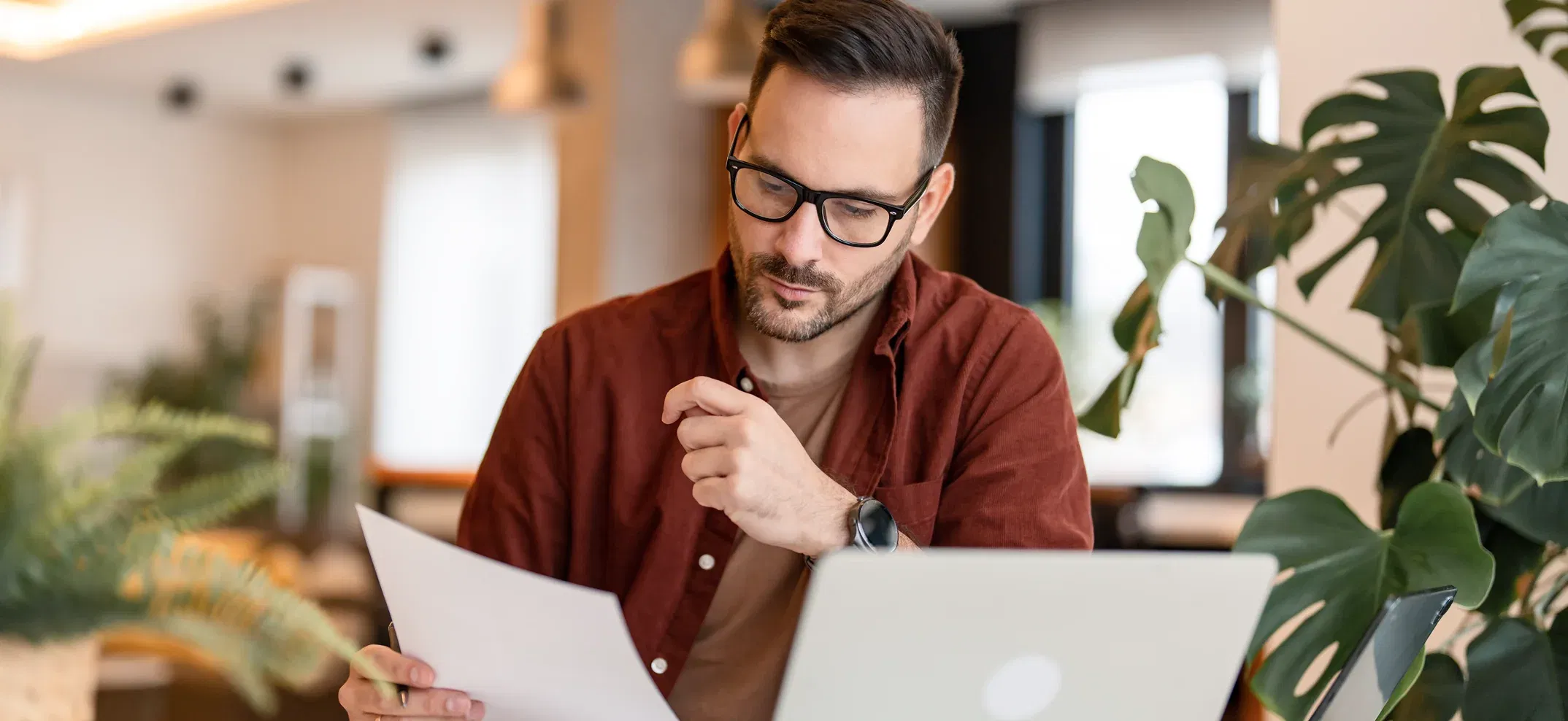 Person studying on-demand materials
